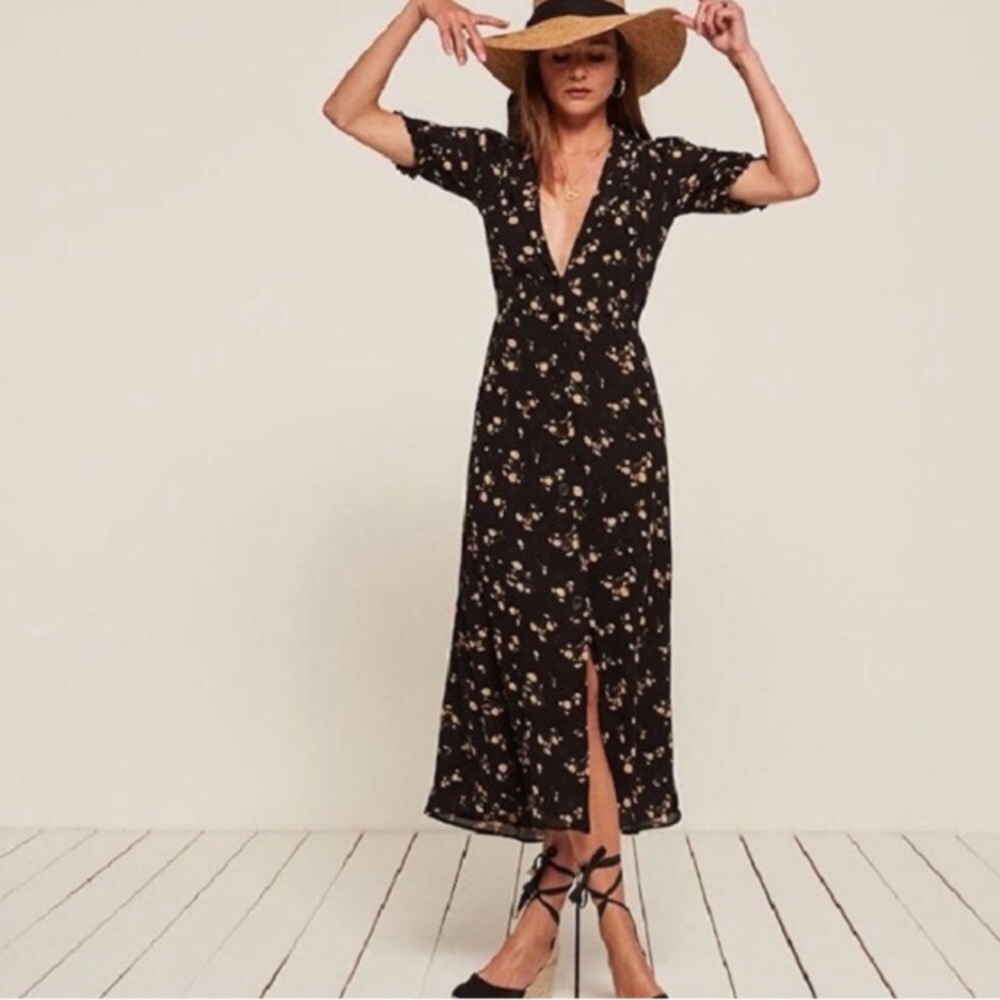 Reformation floral midi dress sz S
